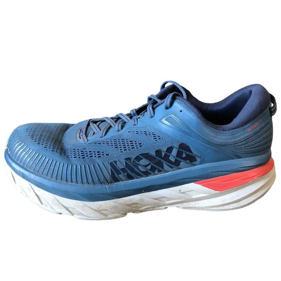 HOKA One Mens Bondi 7 Running Tennis Shoes Size 12 - Picture 1 of 14